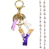 BXDOW Initial Letter Keychains for Women,Tassel Key Ring for Purse Handbags, and Purse Cute Crystals