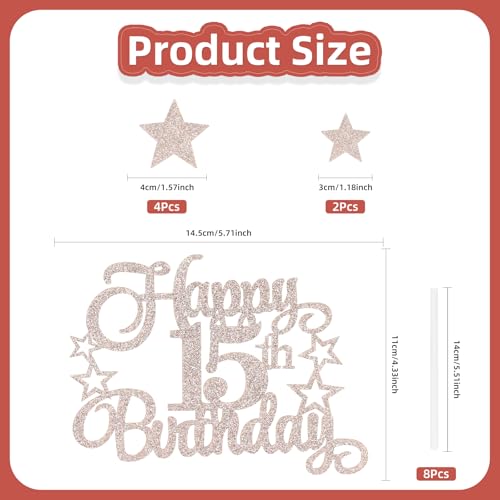 mciskin Rose Gold 60th Birthday Decorations for Women,Personalised Happy 60th Birthday Cupcake Toppers for Cake,Glitter Rose Gold Cake Toppers for Girls Boys Women Men Party Favor Supplies Decorations