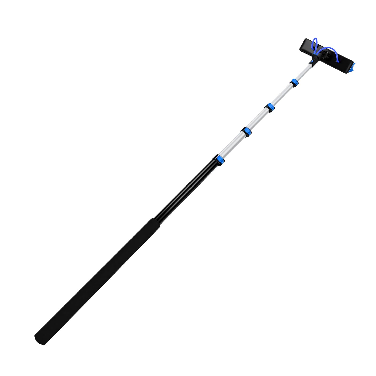 Jeffergarden Kit de Cepillo Extensible para Limpieza de Paneles Solares de 4.5m, Cepillo de Nylon de Alta Densidad y Adaptador de 180°, para Limpieza de Ventanas, Canalones y Techos Altos