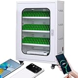 HENGCMM 12/20/30/40/50/60-Slot-Compartment Cellphone Locker, Cell Phone Locker Charging Station Wall Mount Charging Station Locking Security Cabinet for School Office Employees,50slots