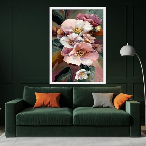 Tableau floral moderne imprimé sur toile premium - Format 40x60 - 3
