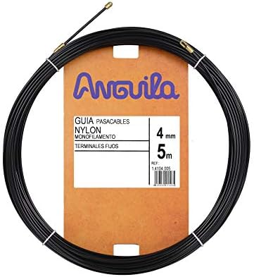 Anguila Guía Pasacables Nylon Terminales Fijos Negro ⌀4mm 5m
