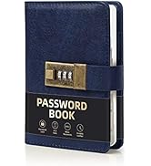 Password Book with Lock, WEMATE Password Book with Alphabetical Tabs 600+ Password Space, Interne...