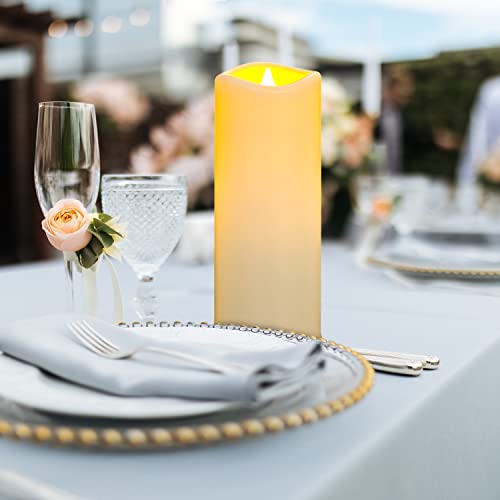 YIWER Waterproof Flameless Candles, 1/5/9/12/18/24/27 Pack Outdoor Battery Operated LED Pillars Candles, Electric Fake Candle Set of 1 with Remote, Halloween, Christmas Decorations