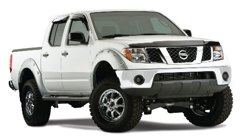Bushwacker Boss Pocket/Rivet Style Front & Rear Fender Flares | 4-Piece Set, Black, Smooth Finish | 71906-02 | Fits 2006-2020 Nissan Frontier W/ 4.9' Bed, Chrome Bumper Only #TOP5