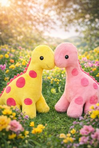 Image of Soft Plush Dinosaur Toy for Kids Age 3+ Years - Cute Stuffed Animal, Huggable Teddy Toy for Toddlers, Baby & Preschool Kids Room Decor, Soft Toy (Colors May Vary)
