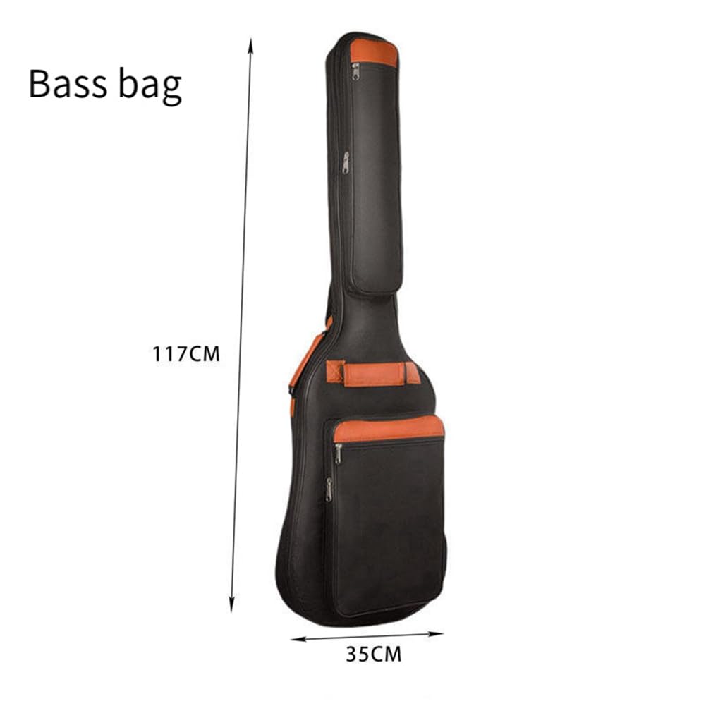 Azull Estuche Impermeable para Instrumentos Musicales de 46 Pulgadas, con Correas Dobles, Acolchado, Mochila para Instrumentos Musicales, Bolsa para Bajos Eléctricos de 46 Pulgadas