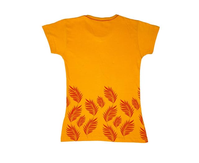 Girls Cotton Printed Half Sleeves Tshirts Summer (Pack of 3) Yellow::Green::Bottle Green 1