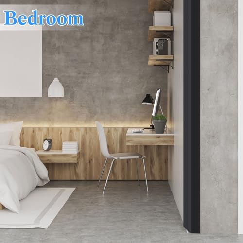Image of Sasylvia 10 Pcs Wall Corner Protector Guards, Vinyl 3 /4 x 48 Inches Corner Trim Molding, Avoid Scratching Scuffs, Ease Install and Cleaning for Door Countertop Furniture Cabinet Protection, Black