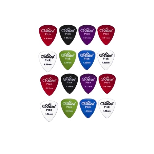 Image of Alice Pick Guitar Picks, Multiple Thickness (0.58mm-1.50mm), 16 Pieces