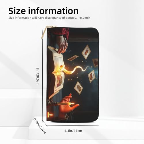 Magical Bronze Tarot Book Print Wallet Women, Leather Bifold Multi Card Wallet, Long Purse Women's Wallets2