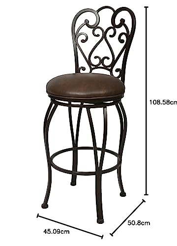Magnolia KD Swivel Barstool, 26", Autumn Rust/Florentine Coffee, Round/180 degree