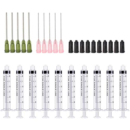 BSTEAN 10 Pack - 3ml Syringe with 14Ga 20Ga 1.5 Inch Luer Lock