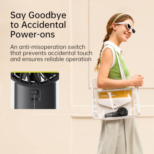 JISULIFE Handheld Portable Fan, 5000mAh Stronger and Longer-Lasting Battery - image 7