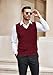 COOFANDY Men's V Neck Sweater Vest Fitted Fall Fashion Cable Sleeveless Sweaters Casual Knitted Pullovers Wine Red