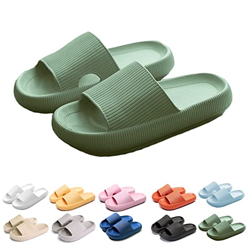 LELEBEAR Cloudies Slides for Women, Super Comfy Soft Foam Slides, Non Slip Shower Bathroom Slides