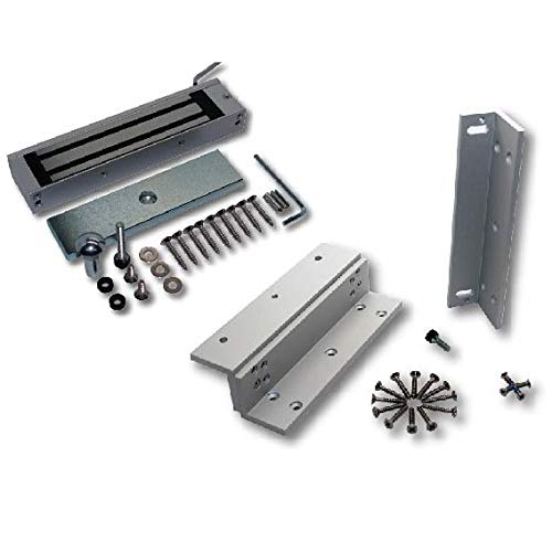 Magnetic Lock Holding Force Indoor Access System 300, 600 & 1200LBS Electromagnetic Lock 12/24VDC Includes L&Z Bracket Heavy Duty Professional UL Listed (Electromagnetic Lock 300LBS + L&Z Bracket)