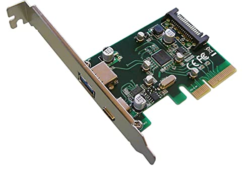 KALEA-INFORMATIQUE PCI Express PCIe to USB 3.1 10GB controller card with 2 external ports: 1x Type A + 1x Type C with ASM1142 chipset