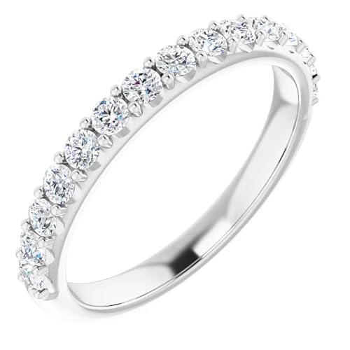 Pompeii 1/2Ct Lab Grown Diamond Stackable Anniversary Wedding Ring 14k White Gold ((G-H),I(1))4