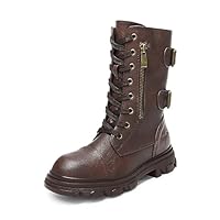 DREAM PAIRS Girls Combat Boots Side Zipper Ankle Booties SDBO2306K Size 4 Big Kid