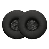 kwmobile 2x ヘッドホンカバー Jabra Biz 2300 USB Duo/Biz 2300 QD/Biz 2300 USB MS対応 交換用イヤーパッド - クッション PUレザー 黒色