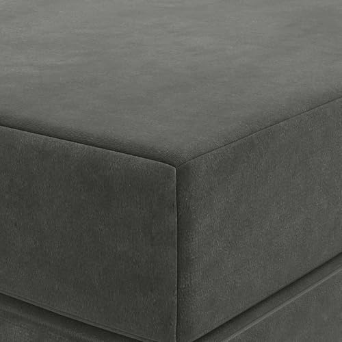 Sofá plegable con espuma de alta densidad y respaldo ajustable gris 8
