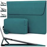 HYZUO 15 Inch Laptop Sleeve Case Bag with Adjustable Stand Feature for MacBook Air 15 M5 A3448 M4 A3241 M3 A3114 M2 A2941 2026-2023, MacBook Pro 15, 15' Surface Laptop 7/6/5/4, Dark Green