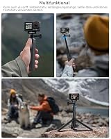 51cm Selfie Stick Stativ Set für DJI Osmo Action 5 Pro/4/3, Pocket 4/3, Alle GoPro, 2-in-1 Erweiterbar Griff mit Magnetische Schnellverschluss-Adapter, Vlog Ständer/Verlängerungsstab/Zubehör – Ansicht 3