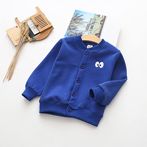sfdgfhyf Kids Boy Girl Fleece Lined Cardigan Coat Toddler Button Up Jacket 𝐂artoon Sweatshirt School White T2