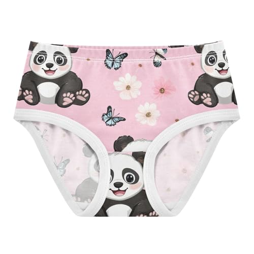 Wusikd Cute Pandas Girls' Underwear Cotton Butterfly Girls Briefs Soft Toddler Underwear 2T