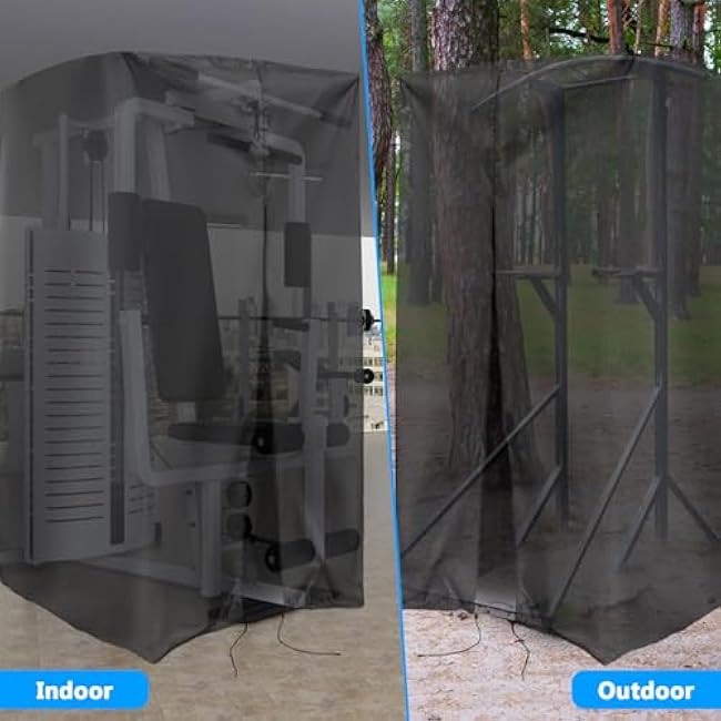 Squat Rack Cover, Waterproof Outdoor Gym Equipment Covers with Zipper for Squat Rack/Weight Lifting Rack/Home Gym Workout Equipment