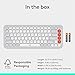 Logitech POP ICON Keys Wireless Bluetooth Keyboard, Comfortable Typing, Programmable Keys, Easy-Switch Between up to 3 Devices, for Laptop, Tablet, PC – Off White and Orange