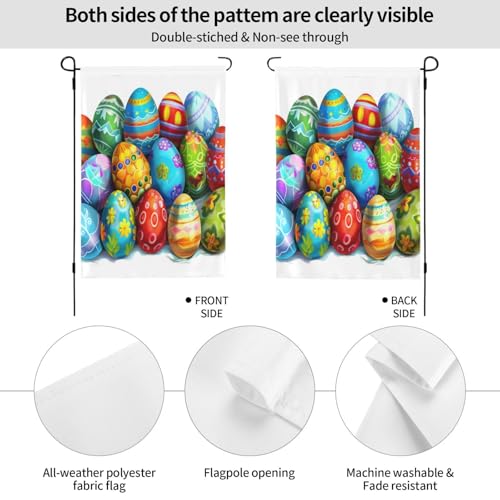 Drapeau de jardin oeufs de Pâques 71x101 cm grand format double face polyester