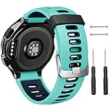 NotoCity Silicone Watch Band Replacement Solft Silicone Strap Compatible Forerunner 230/220/235/620/ 630/ 735XT-Blue