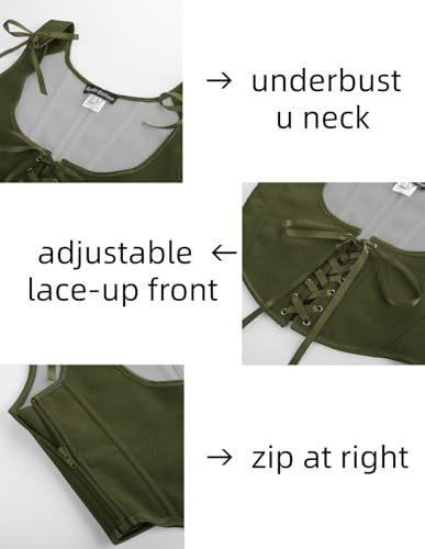 Image of Scarlet Darkness Women's Underbust Corset Top Renaissance Medieval Lace-up Boned Fairycore Pirate Corsets