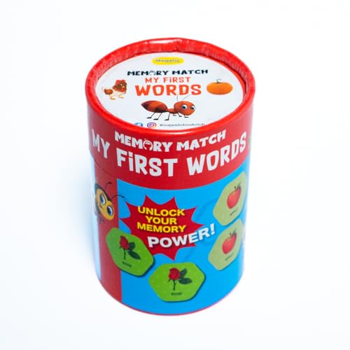 Image of Memory Match Game: My First Words - 24 Durable Cards, 12 Word-Themed Pairs, Brain-Boosting Educational Game for Early Learners, Toddlers, and Families - THE BOOK TREE