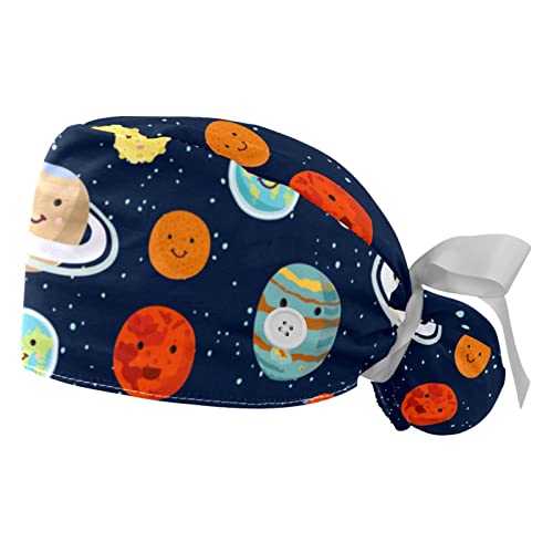 Chapeaux de travail galaxie JDEZ lot de 2 casquettes bouffantes respirantes espace