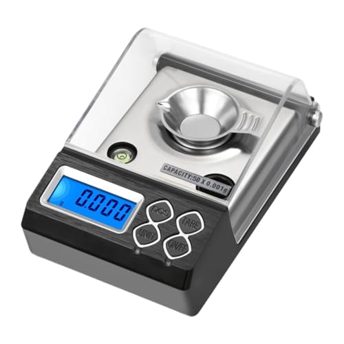 Amagogo Báscula digital para joyería Báscula portátil de miligramos Herramientas de medición multifuncionales Báscula de bolsillo de BOLSILLO para recarga de, 50 Gramos