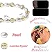 MetJakt Handmade Stretch Bracelets for Women Bling Faceted Crystal Multi Color 8MM Beaded Pearl Natural Jewelry (Golden Yellow-round)