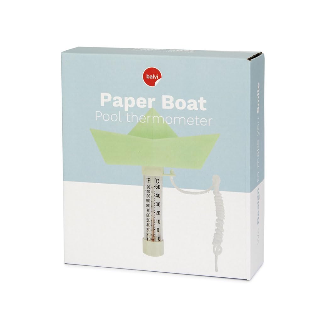 Balvi thermomètre de piscine/bain Paper Boat Couleur Turquoise Bateau flottant en origami Plastique 1