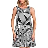 Tessuto confortevole: realizzato in una miscela di 95% poliestere e 5% spandex, questo abito con stampa geometrica argento offre una sensazione morbida, traspirante ed elastica, garantendo comfort tutto il giorno.