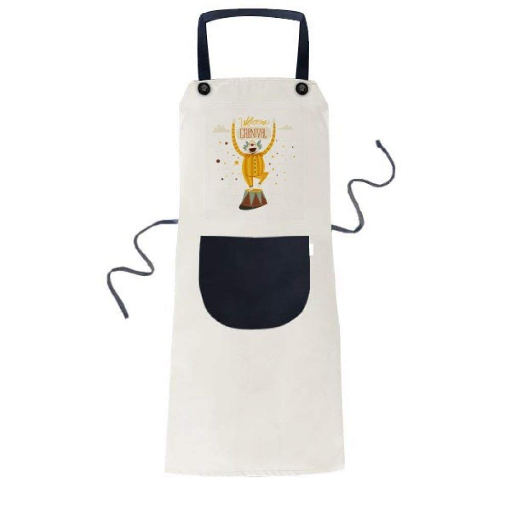 Tablier de cuisine beige avec masque de clown Venise réglable