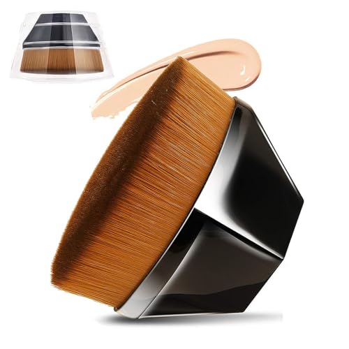 Flacher Foundation Pinsel, Foundation, körperpinsel, selbstbräuner pinsel, Blush Pinsel, zum Mischen von Flüssigkeit, Concealer Premium,Creme(Schwarz) Flacher Foundation Pinsel, Foundation, körperpinsel, selbstbräuner pinsel, Blush Pinsel, zum Mischen von Flüssigkeit, Concealer Premium,Creme(Schwarz)