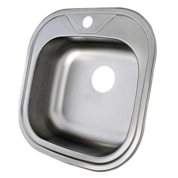 Edelstahlspüle Eckig Campingspüle 48 x 48 cm Edelstahlspüle Einbauspüle Aufbauspüle Spülbecken Spüle Küchenspüle