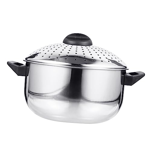 Kichvoe Olla De Acero Inoxidable Para Pasta Con Tapa Coladora Ligera y Portátil Para Cocción Rápida De Fideos y Escurrido Fácil Apta Para Uso Doméstico y Exterior
