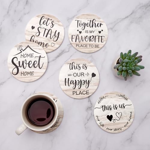 Housewarming-Gifts-for-Home-Decoration-Ceramic-Coasters-for-Drink-Set-of-6-Cute-Farmhouse-Coffee-Table-Decor-Cup-Coasters-with-Holder-Christmas-New-Home-Gift-Accessories-Funny-Coasters-Porta-Vasos Housewarming Gifts for Home Decoration Ceramic Coasters for Drink Set of 6 Cute Farmhouse Coffee Table Decor Cup Coasters with Holder Christmas New Home Gift Accessories Funny Coasters Porta Vasos
