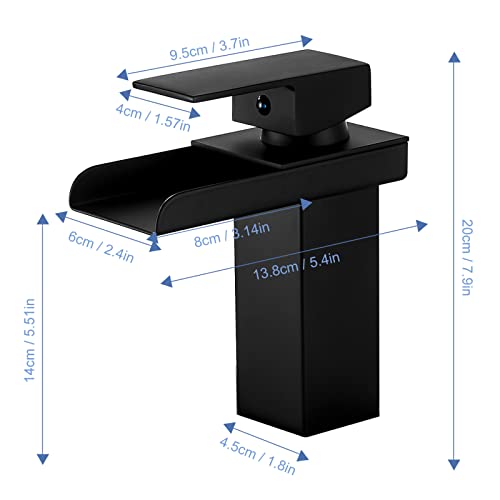 Robinet de lavabo cascade sans éclaboussures avec poignée unique réglable - 5
