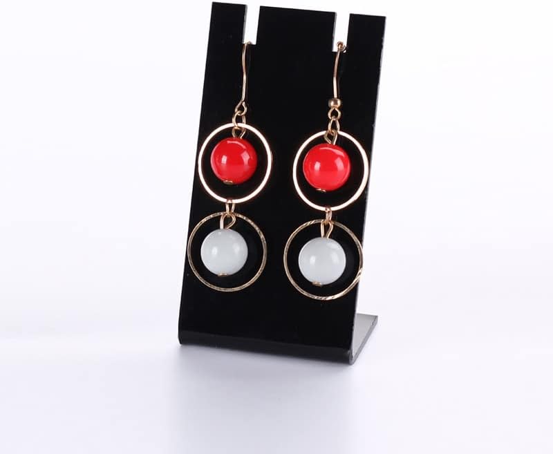 Miniatura 4 de 6 soportes acrílicos para aretes en forma de L, un solo par, estante de exhibición de aretes colgantes, soporte de exhibición inclinada para