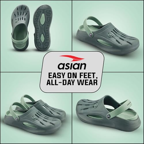 Image of ASIAN AGC-25 Men's Lightweight EVA Clogs | Soft Comfort & Breathable Vent Upper | Anti-Slip Grip Sole & Casual Slip-On