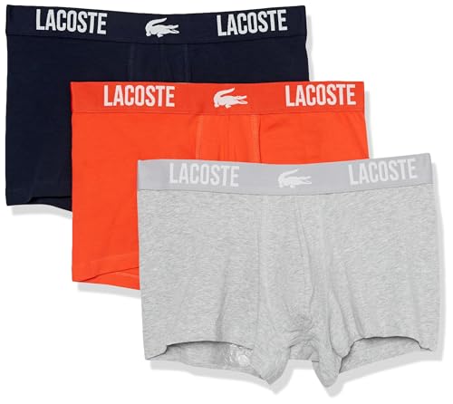 Lacoste Men's Cotton Stretch Lacoste Croc Trunks, 3-Pack